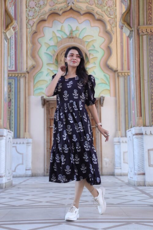 Hand Block Printed Long Dress