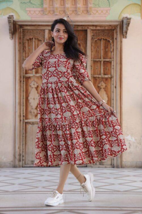 Hand Block Printed Long Dress