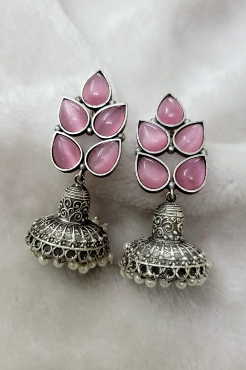 Leafy Silver Look Earrings