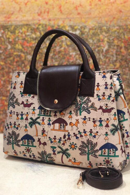 Village Design Handbag cum Sling Bag